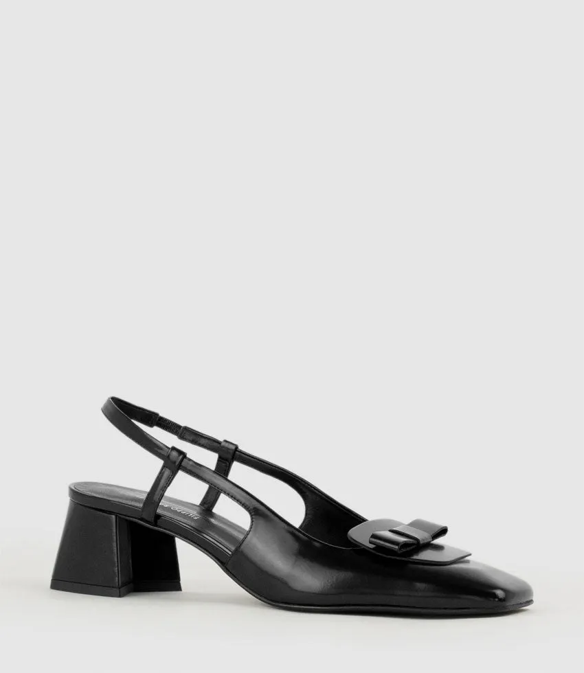 DINA45 Slingback Pump with Bow in Black High Shine sold by Edward Meller product image thumbnail 2