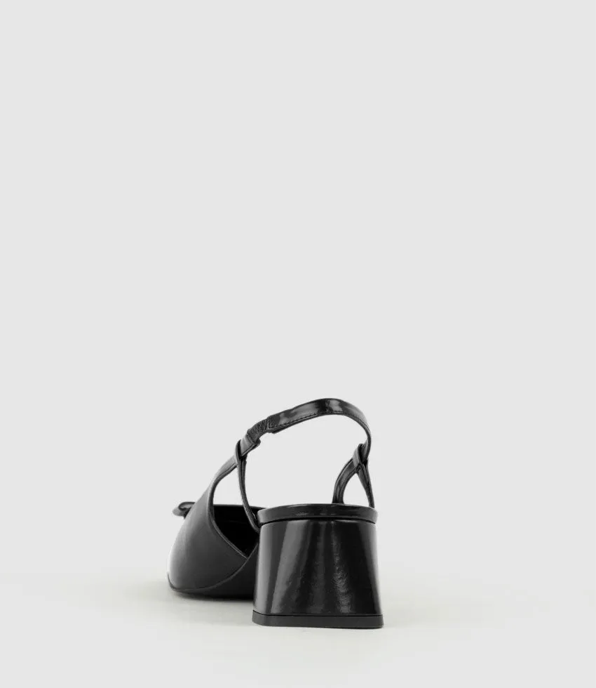 DINA45 Slingback Pump with Bow in Black High Shine sold by Edward Meller product image thumbnail 3