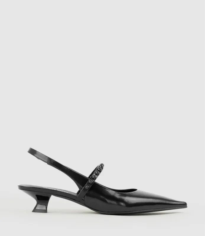 DUFFY30 Slingback Maryjane in Black sold by Edward Meller