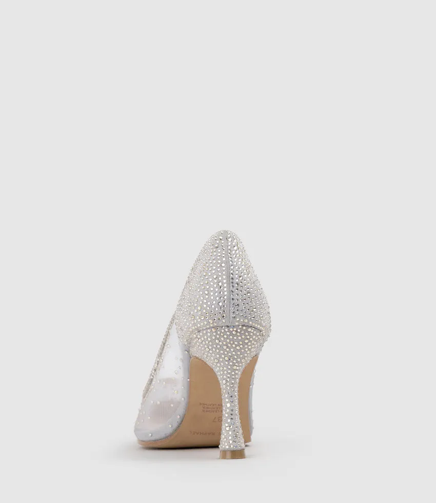 AZRA85 Crystal Mesh Pump in Silver Suede sold by Edward Meller product image thumbnail 3