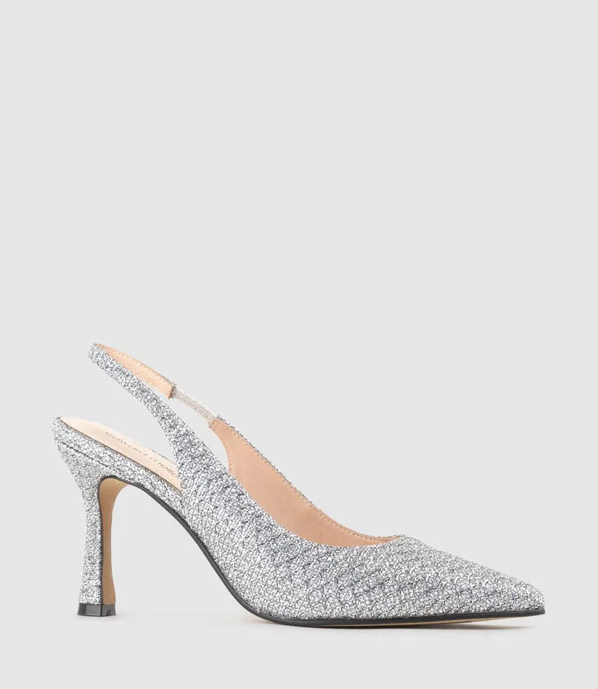 ARILLA85 Slingback Pump in Silver Metallic Fabric sold by Edward Meller product image thumbnail 2