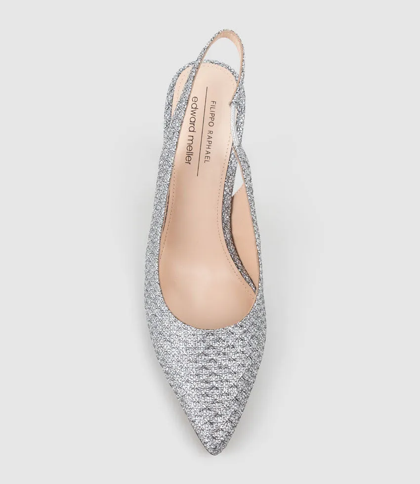ARILLA85 Slingback Pump in Silver Metallic Fabric sold by Edward Meller product image thumbnail 4
