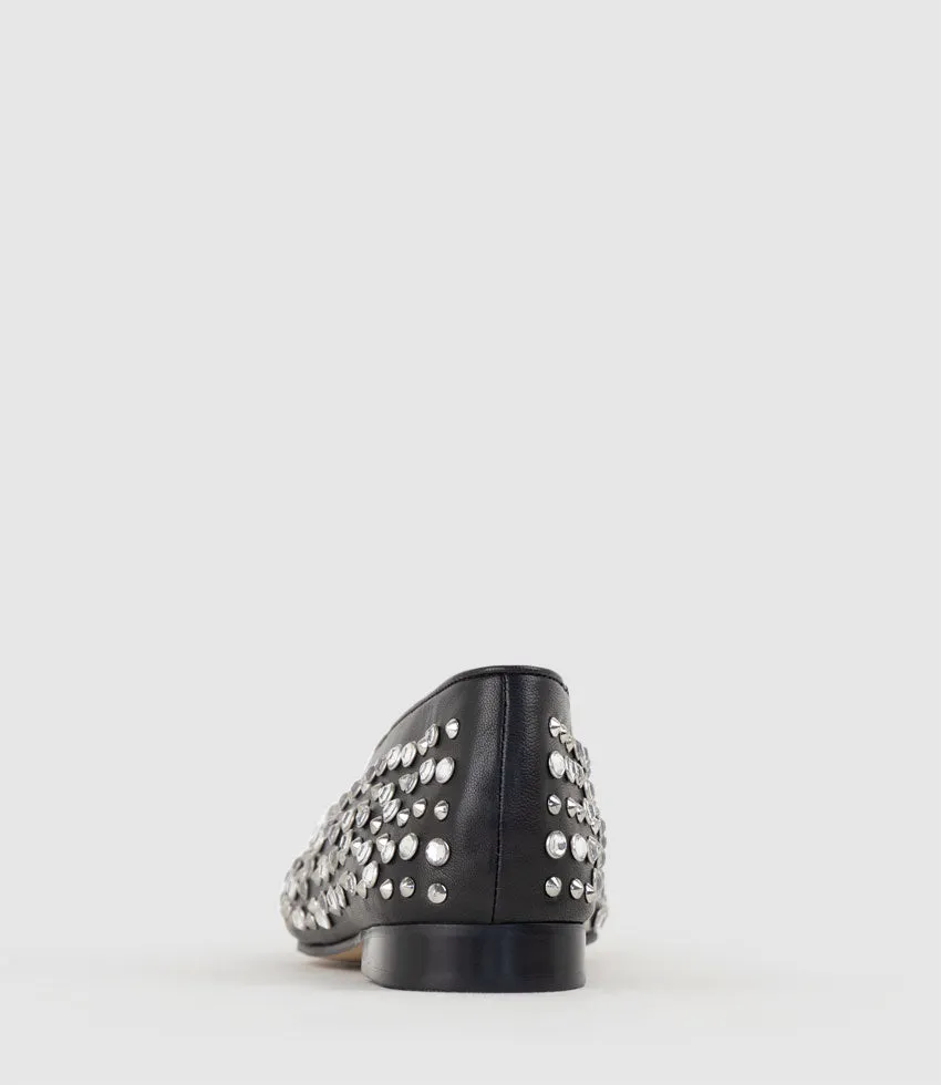 FREYA Stone and Stud Ballet in Black sold by Edward Meller product image thumbnail 3