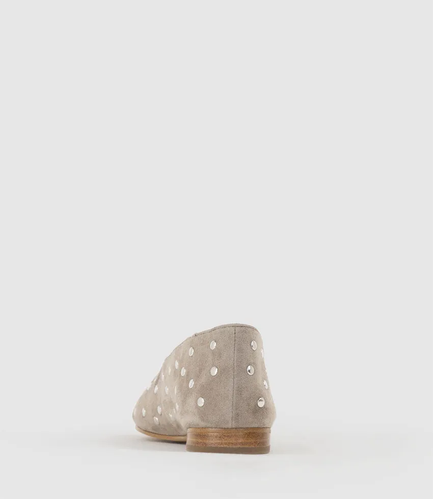 FALDA Studded Ballet in Taupe Suede sold by Edward Meller product image thumbnail 3
