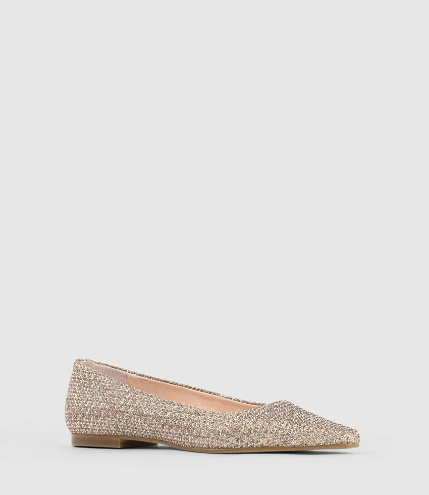 ELVY Chiselled Flat Pump in Copper Metallic Fabric sold by Edward Meller product image thumbnail 3