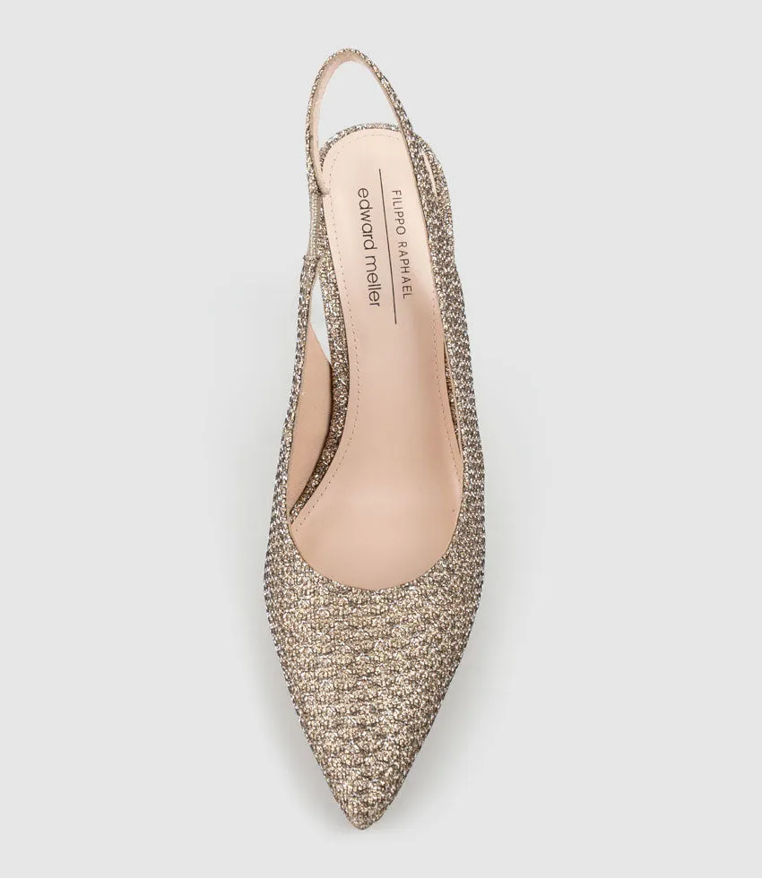 ARILLA85 Slingback Pump in Copper Metallic Fabric sold by Edward Meller product image thumbnail 5