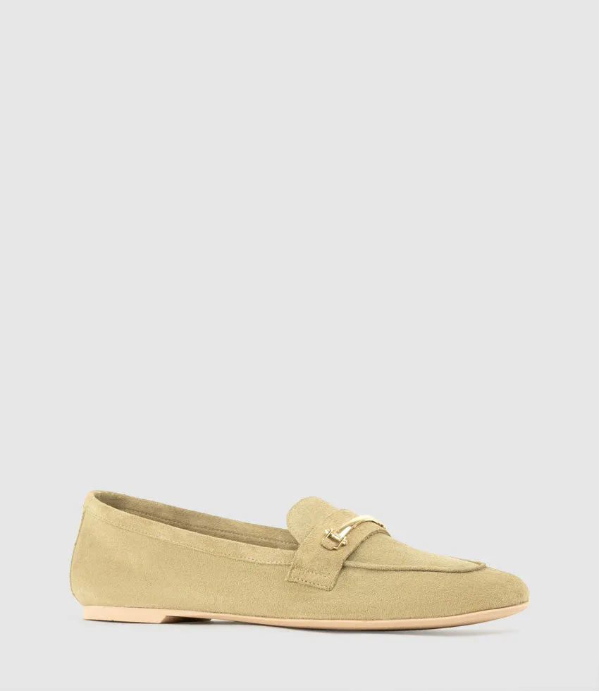 GALINA Loafer with Gold Trim in Sand Suede sold by Edward Meller product image thumbnail 2