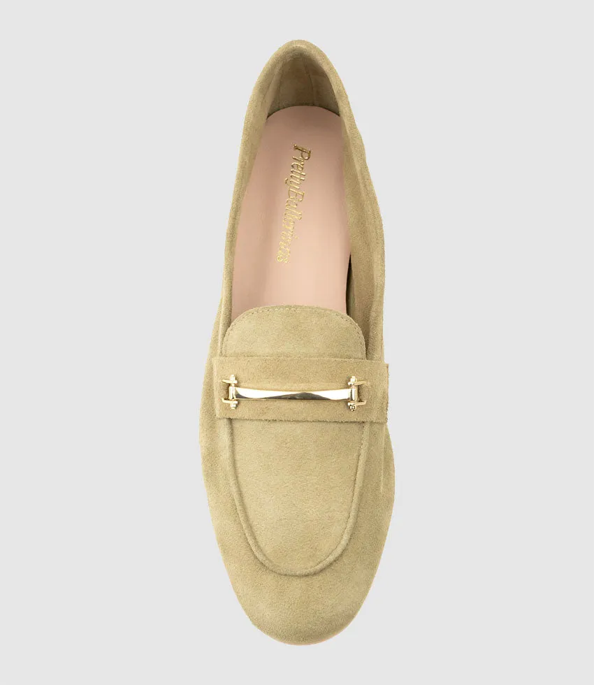 GALINA Loafer with Gold Trim in Sand Suede sold by Edward Meller product image thumbnail 4