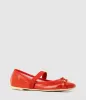 EFFIE Ruched Ballet with Strap in Red Patent sold by Edward Meller
