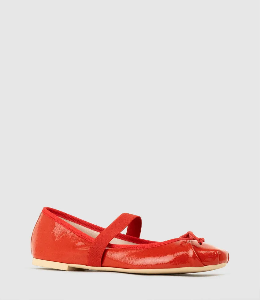 EFFIE Ruched Ballet with Strap in Red Patent sold by Edward Meller product image thumbnail 2