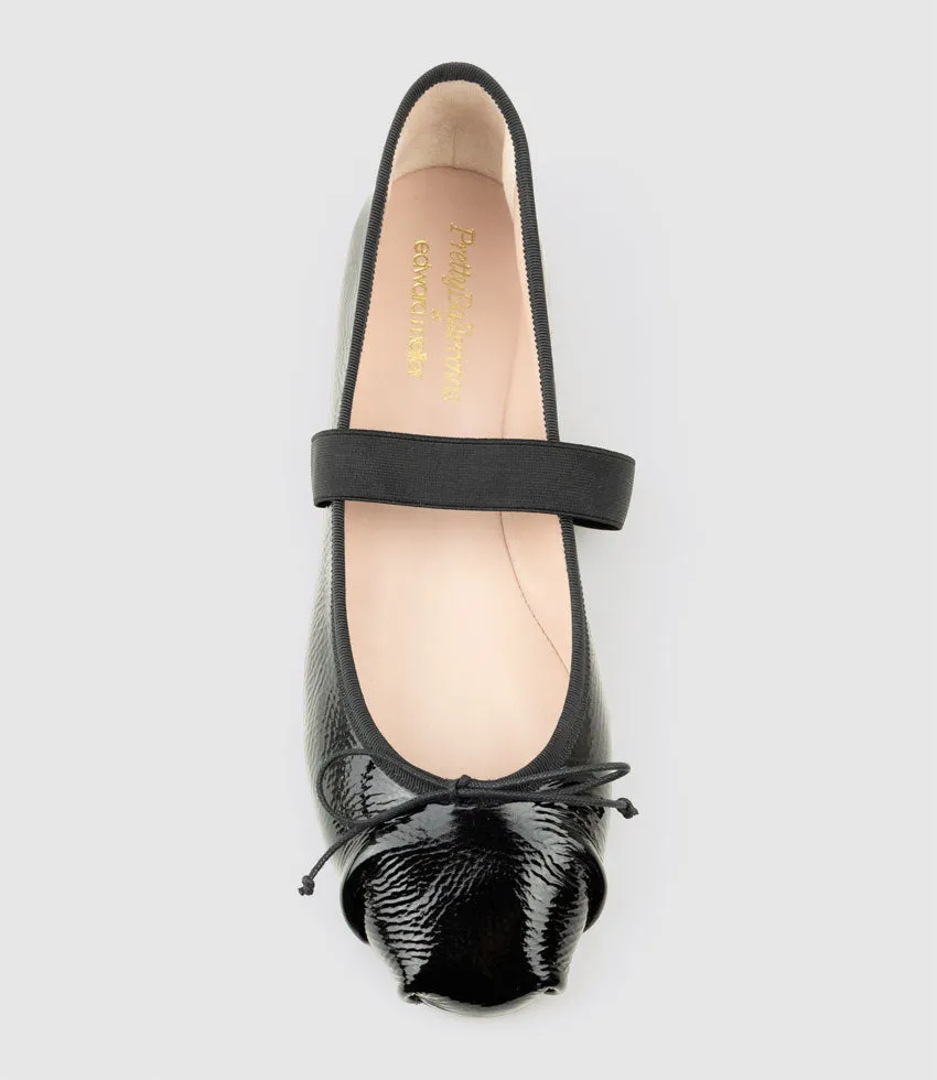 EFFIE Ruched Ballet with Strap in Black Patent sold by Edward Meller product image thumbnail 4