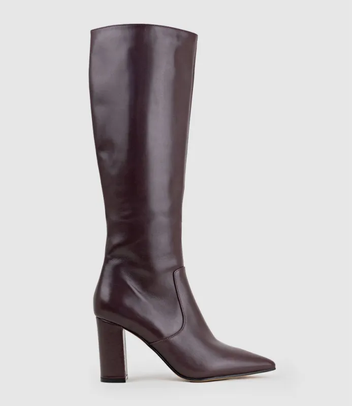 VAIN85 Knee High Boot in Bordeaux Calf sold by Edward Meller