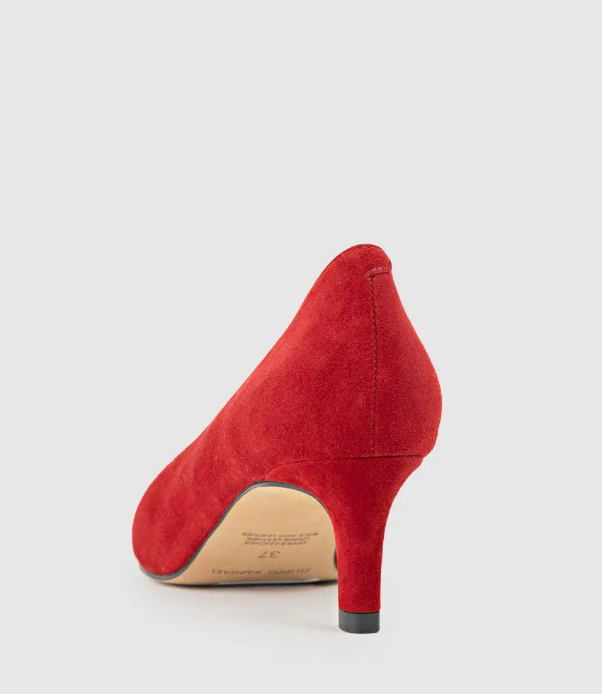 COSETTE55 Choked Up Pump in Cherry Suede sold by Edward Meller product image thumbnail 3