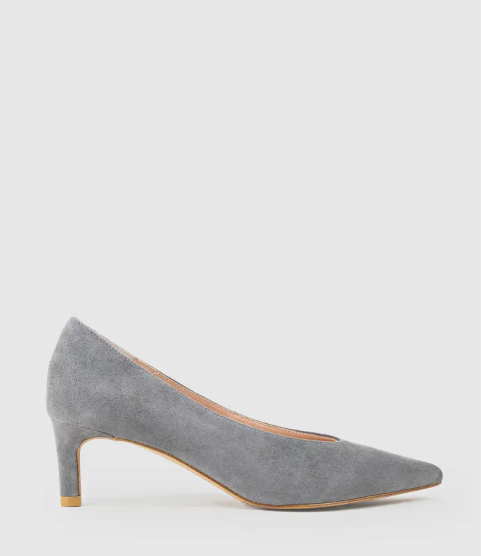 COSETTE55 Choked Up Pump in Grey Suede sold by Edward Meller