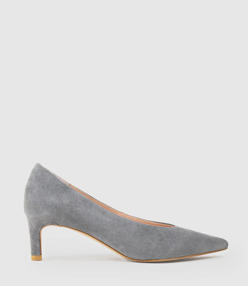 COSETTE55 Choked Up Pump in Grey Suede sold by Edward Meller