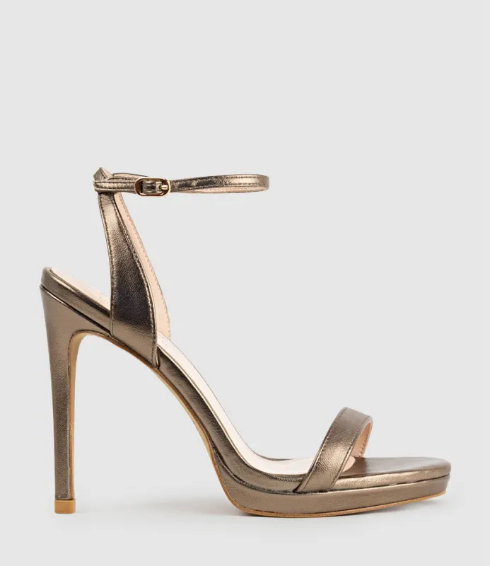WHISPER110 Single Strap Platform Sandal in Bronze sold by Edward Meller