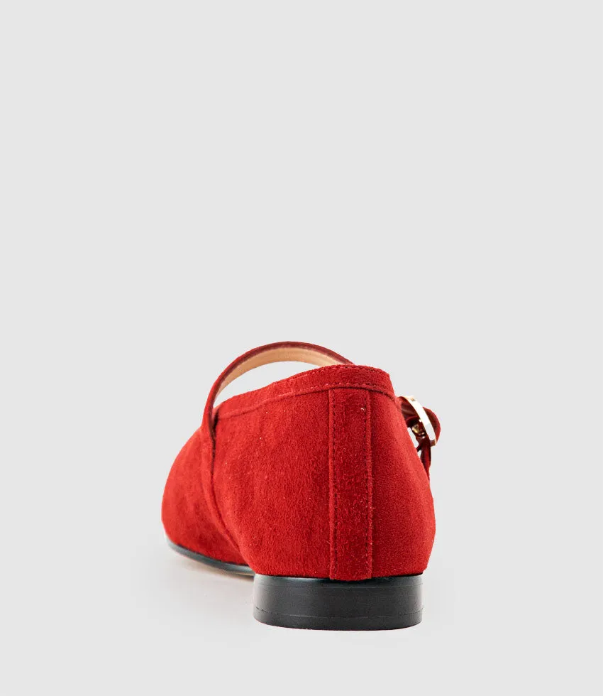 FLAVIA Choked Up Ballet with Strap in Cherry Suede sold by Edward Meller product image thumbnail 3