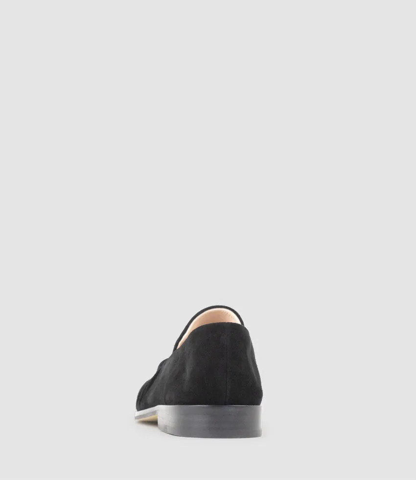 HAVEN Ruched Loafer in Black Suede sold by Edward Meller product image thumbnail 3