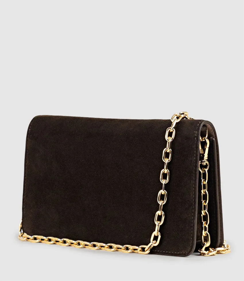 NYX Evening Bag in Chocolate Suede sold by Edward Meller product image thumbnail 2