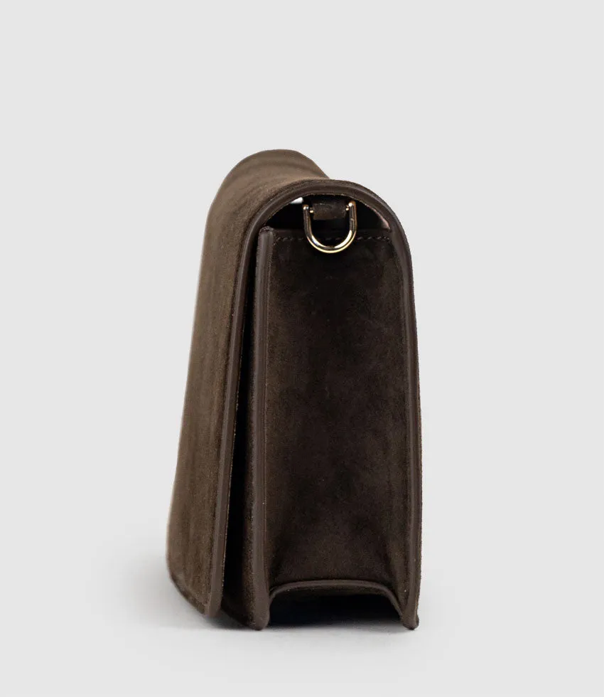 NYX Evening Bag in Chocolate Suede sold by Edward Meller product image thumbnail 3