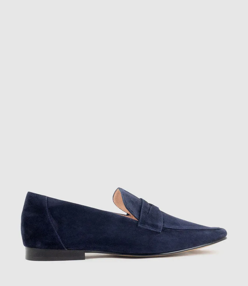 FAXON Loafer in Navy Suede sold by Edward Meller