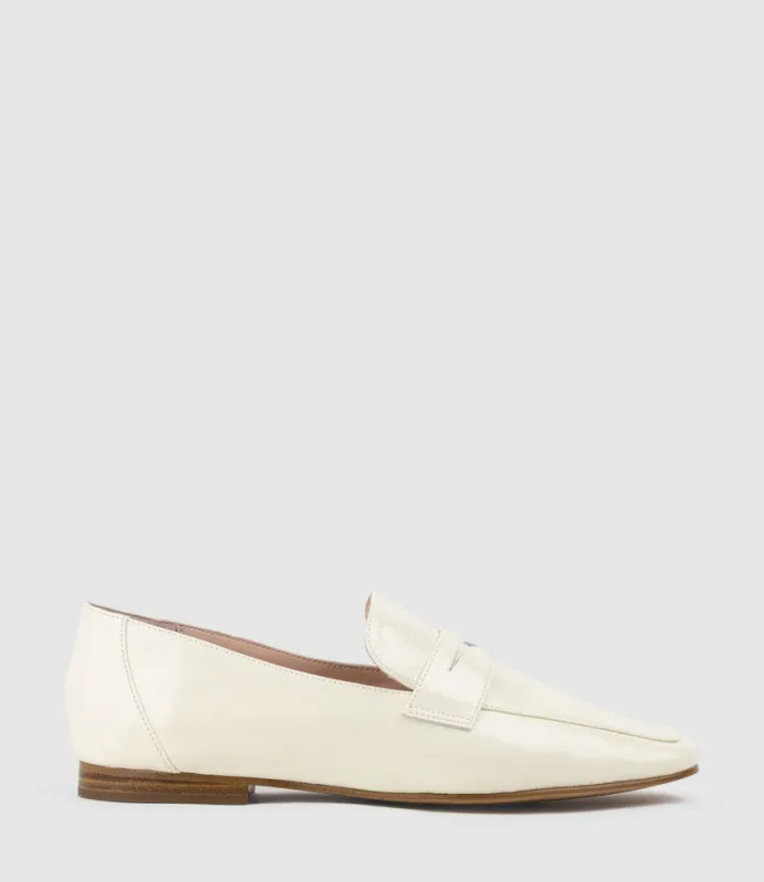 FAXON Loafer in Offwhite Crinkle Patent sold by Edward Meller