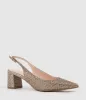 BARI55 Block Heel Slingback Pump in Copper Metallic Fabric sold by Edward Meller