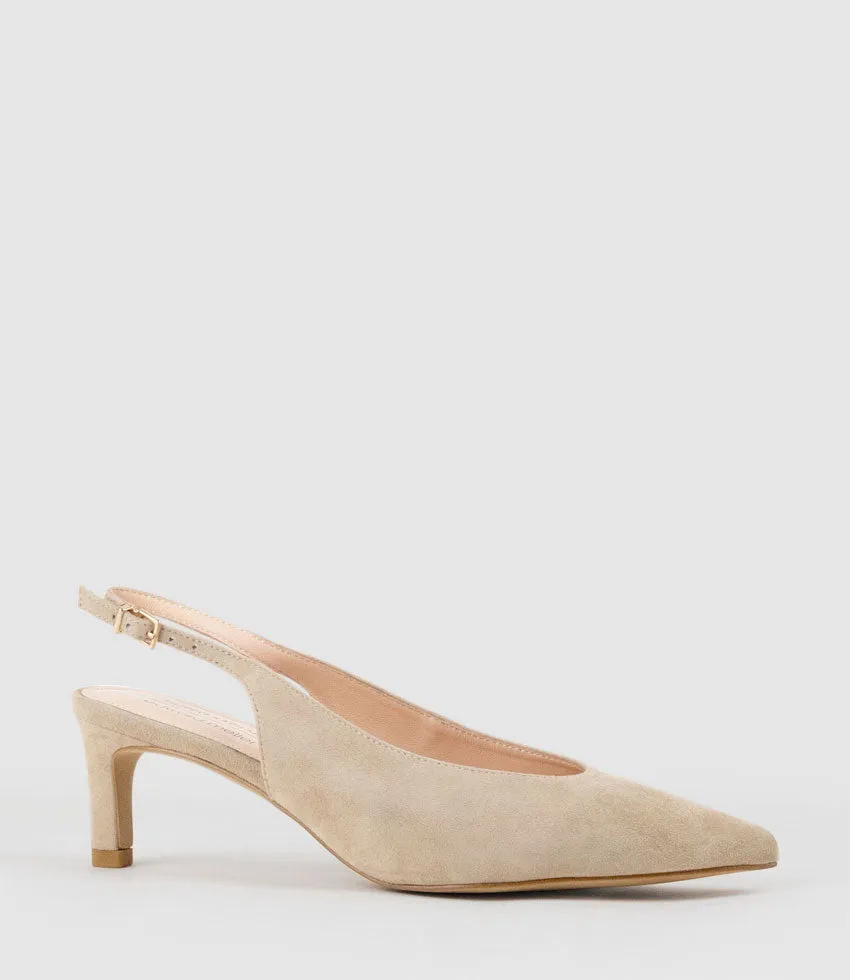 DAMA55 Choked Slingback Pump in Sand Suede sold by Edward Meller product image thumbnail 2