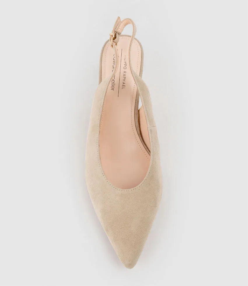 DAMA55 Choked Slingback Pump in Sand Suede sold by Edward Meller product image thumbnail 4