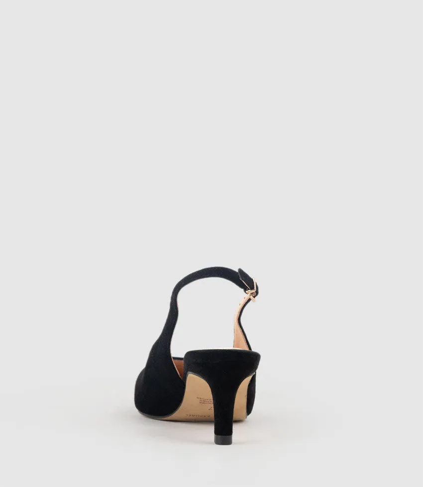 DAMA55 Choked Slingback Pump in Black Suede sold by Edward Meller product image thumbnail 3