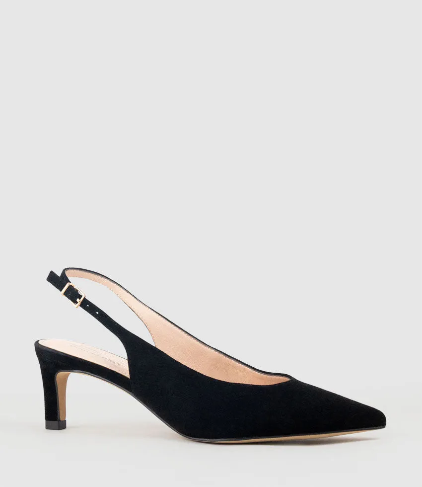 DAMA55 Choked Slingback Pump in Black Suede sold by Edward Meller product image thumbnail 2