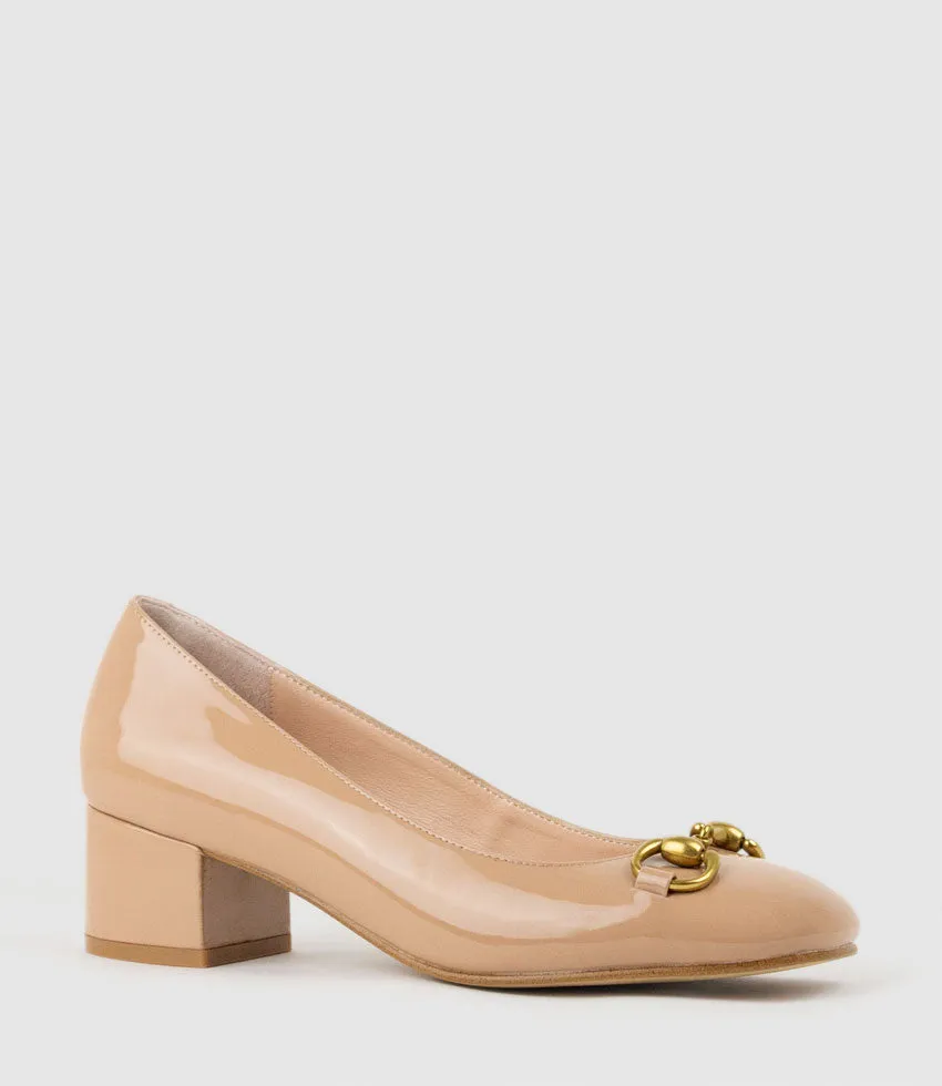 CHERISH45 Pump with Trim in Nude Patent sold by Edward Meller product image thumbnail 2