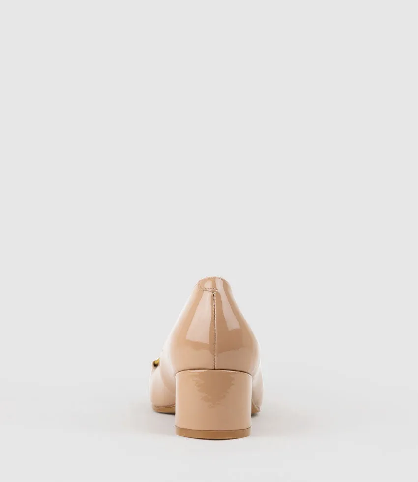 CHERISH45 Pump with Trim in Nude Patent sold by Edward Meller product image thumbnail 3