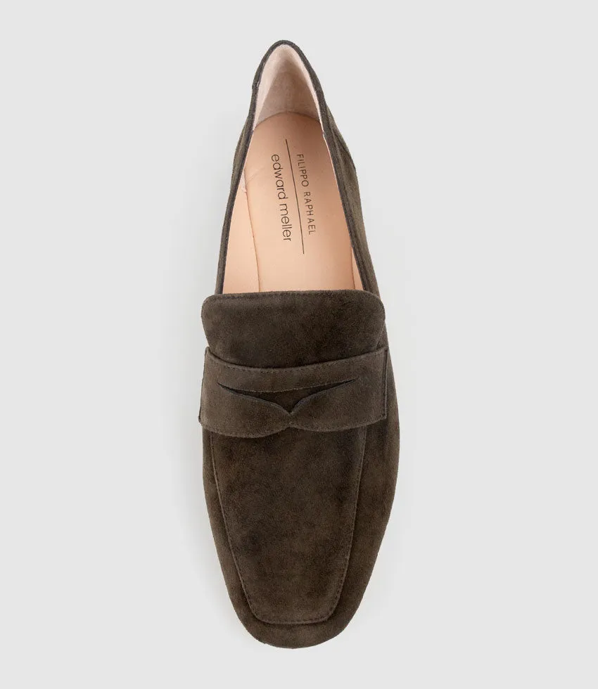 FAXON Loafer in Chocolate Suede sold by Edward Meller product image thumbnail 4