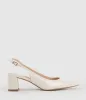 BARI55 Block Heel Slingback Pump in Offwhite Patent sold by Edward Meller