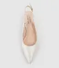 BARI55 Block Heel Slingback Pump in Offwhite Patent sold by Edward Meller