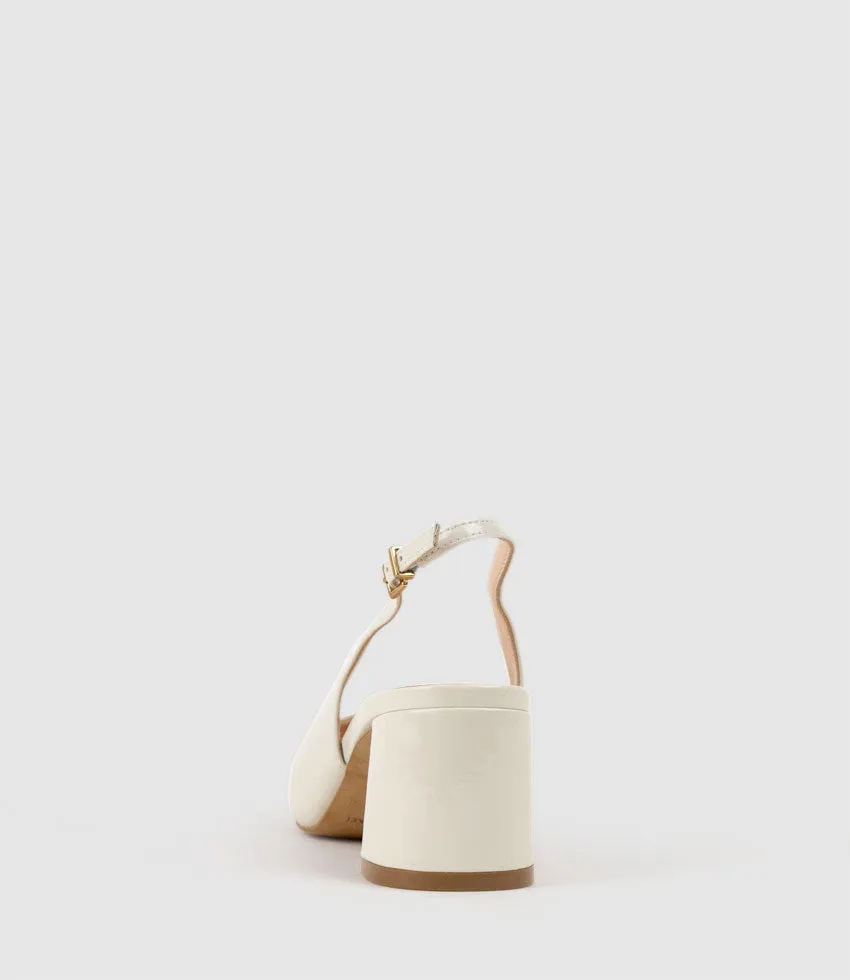 BARI55 Block Heel Slingback Pump in Offwhite Patent sold by Edward Meller product image thumbnail 3