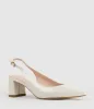 BARI55 Block Heel Slingback Pump in Offwhite Patent sold by Edward Meller