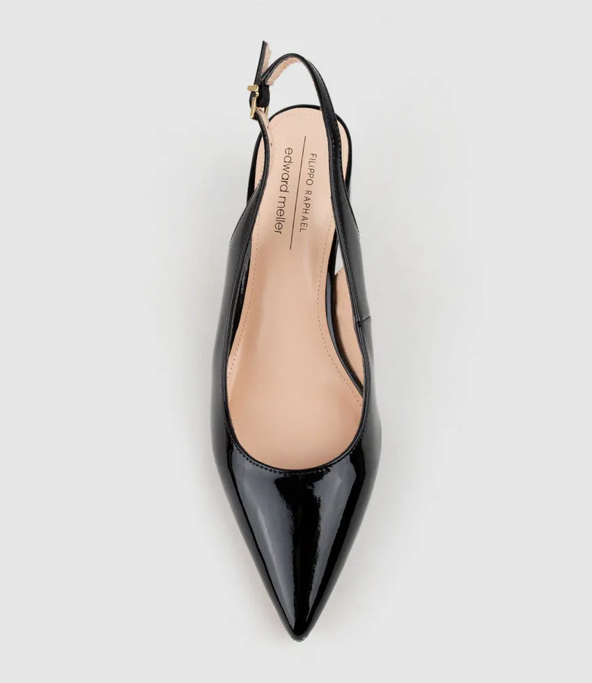 BARI55 Block Heel Slingback Pump in Black Patent sold by Edward Meller product image thumbnail 4