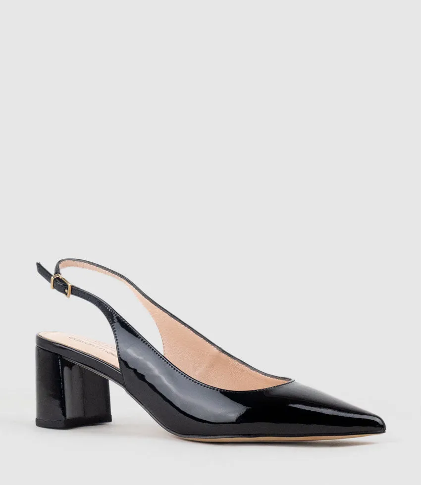BARI55 Block Heel Slingback Pump in Black Patent sold by Edward Meller product image thumbnail 2