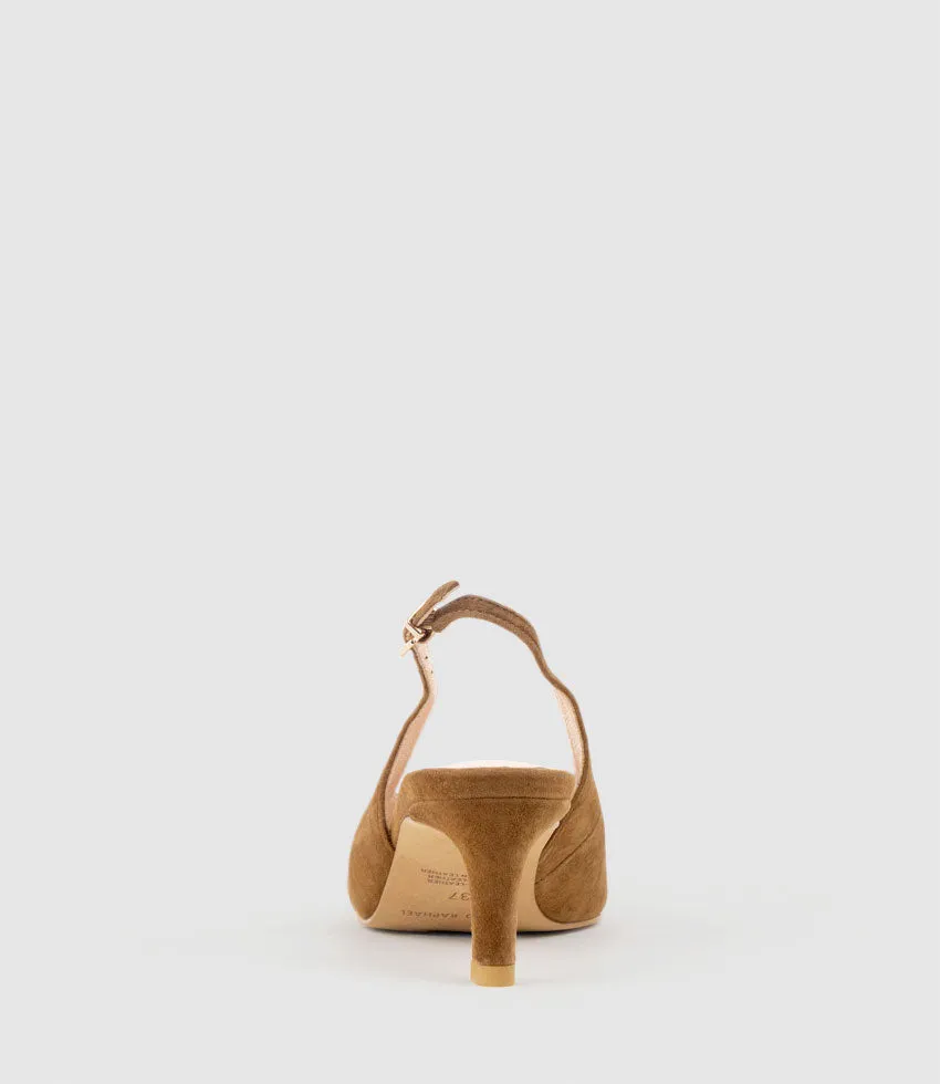 DAMA55 Choked Slingback Pump in Tan Suede sold by Edward Meller product image thumbnail 3