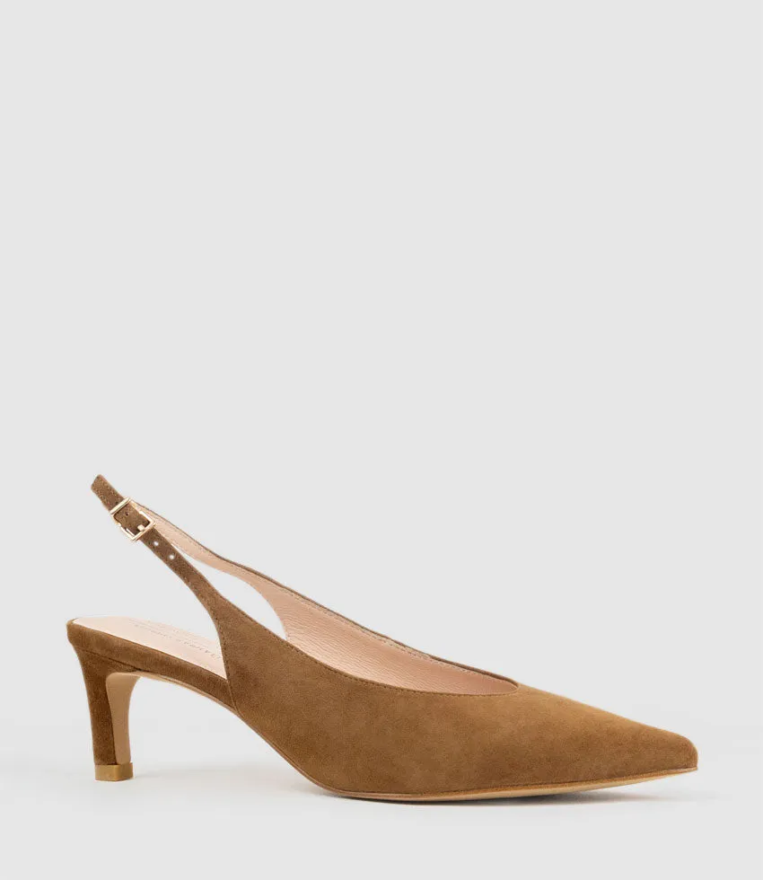 DAMA55 Choked Slingback Pump in Tan Suede sold by Edward Meller product image thumbnail 2
