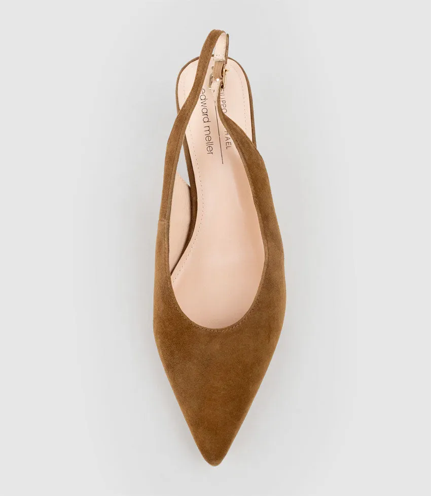 DAMA55 Choked Slingback Pump in Tan Suede sold by Edward Meller product image thumbnail 4