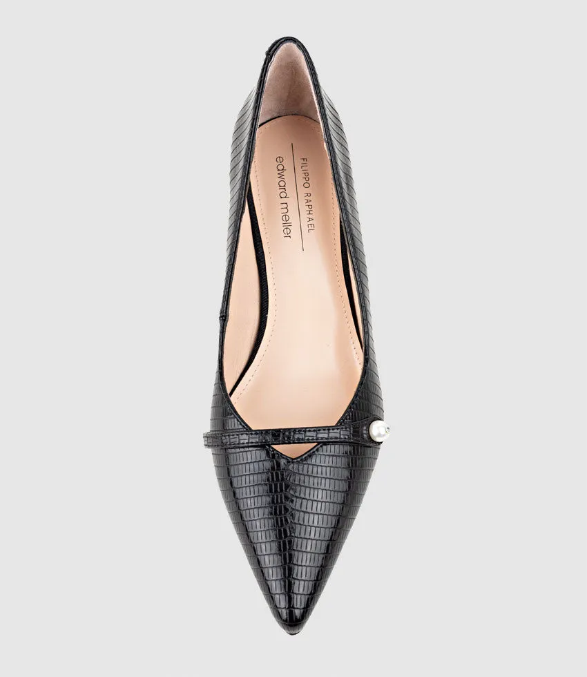 AVERE55 Choked Pump in Black Tejus Lizard Print sold by Edward Meller product image thumbnail 4