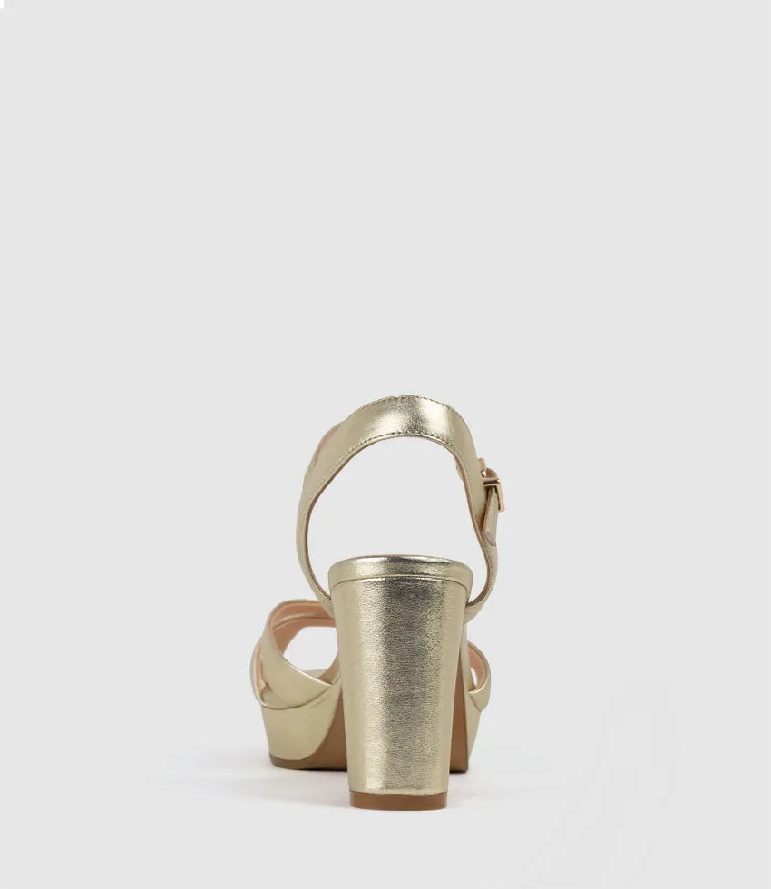 RYLIN80 Multistrap Platform Sandal in Pale Gold sold by Edward Meller product image thumbnail 4