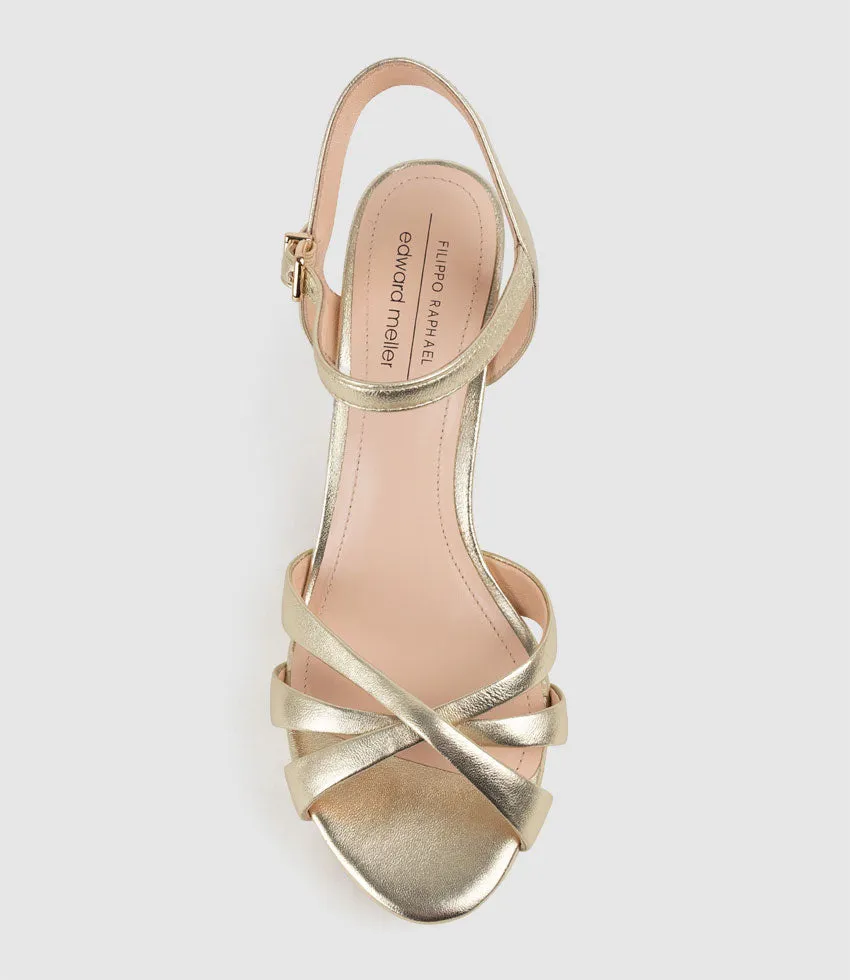 RYLIN80 Multistrap Platform Sandal in Pale Gold sold by Edward Meller product image thumbnail 5
