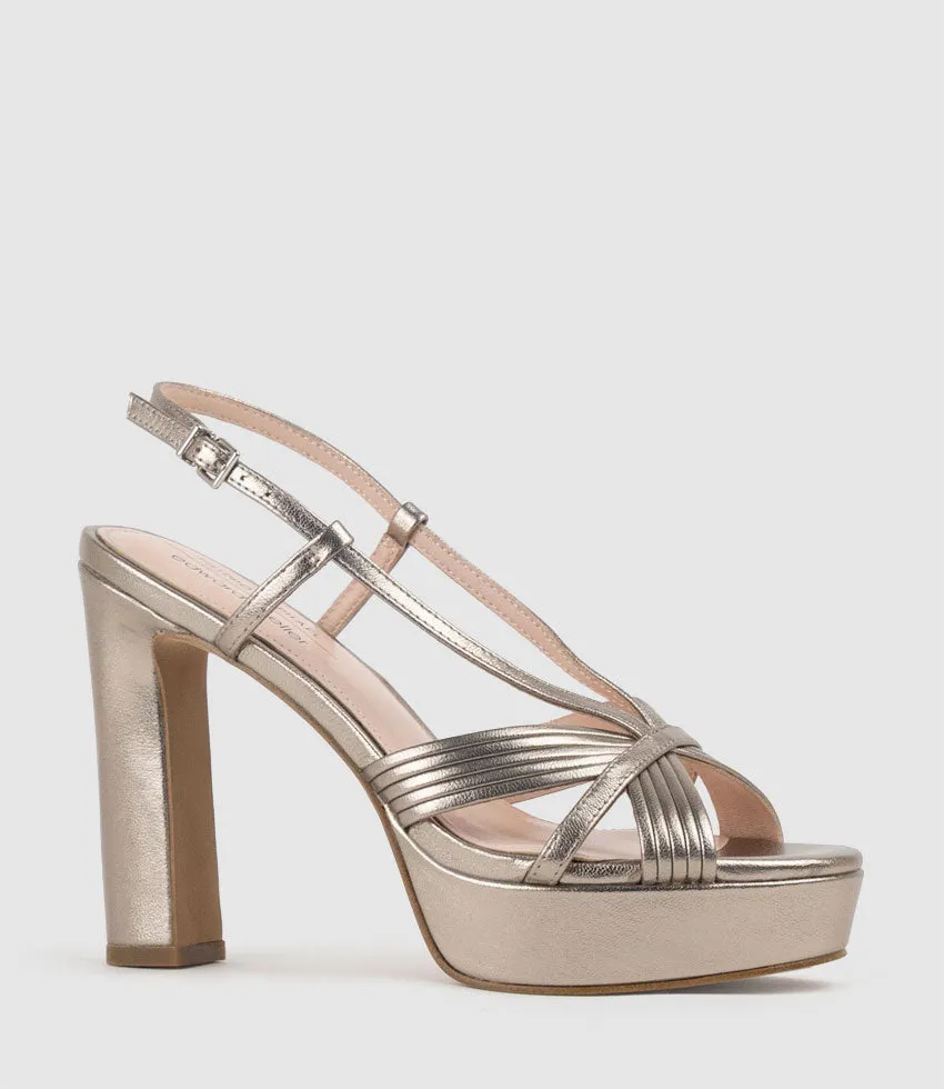 SYRO110 V Strap Platform Sandal in Pewter sold by Edward Meller product image thumbnail 2