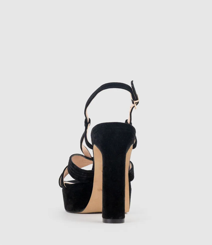 SYRO110 V Strap Platform Sandal in Black Suede sold by Edward Meller product image thumbnail 4