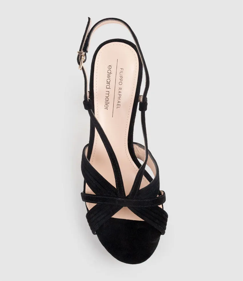 SYRO110 V Strap Platform Sandal in Black Suede sold by Edward Meller product image thumbnail 5