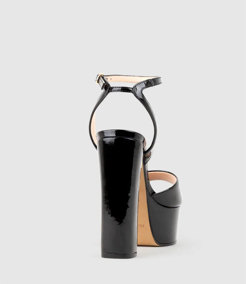 REGANA125 Open Toe Platform Sandal in Black Patent sold by Edward Meller product image thumbnail 4